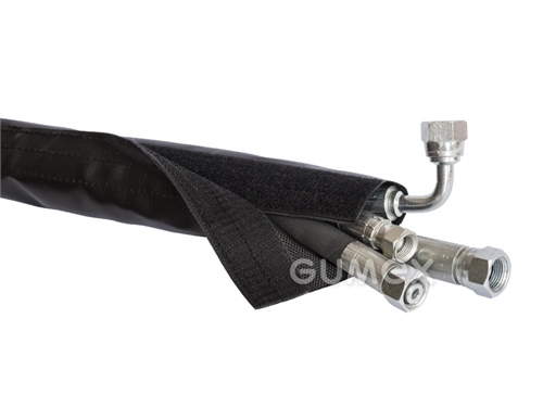 Ochranný návlek TEXWRAP so suchým zipsom na hadice a trubky, 75mm, UV odolný, nylon potiahnutý PU, -40°C/+180°C, čierny